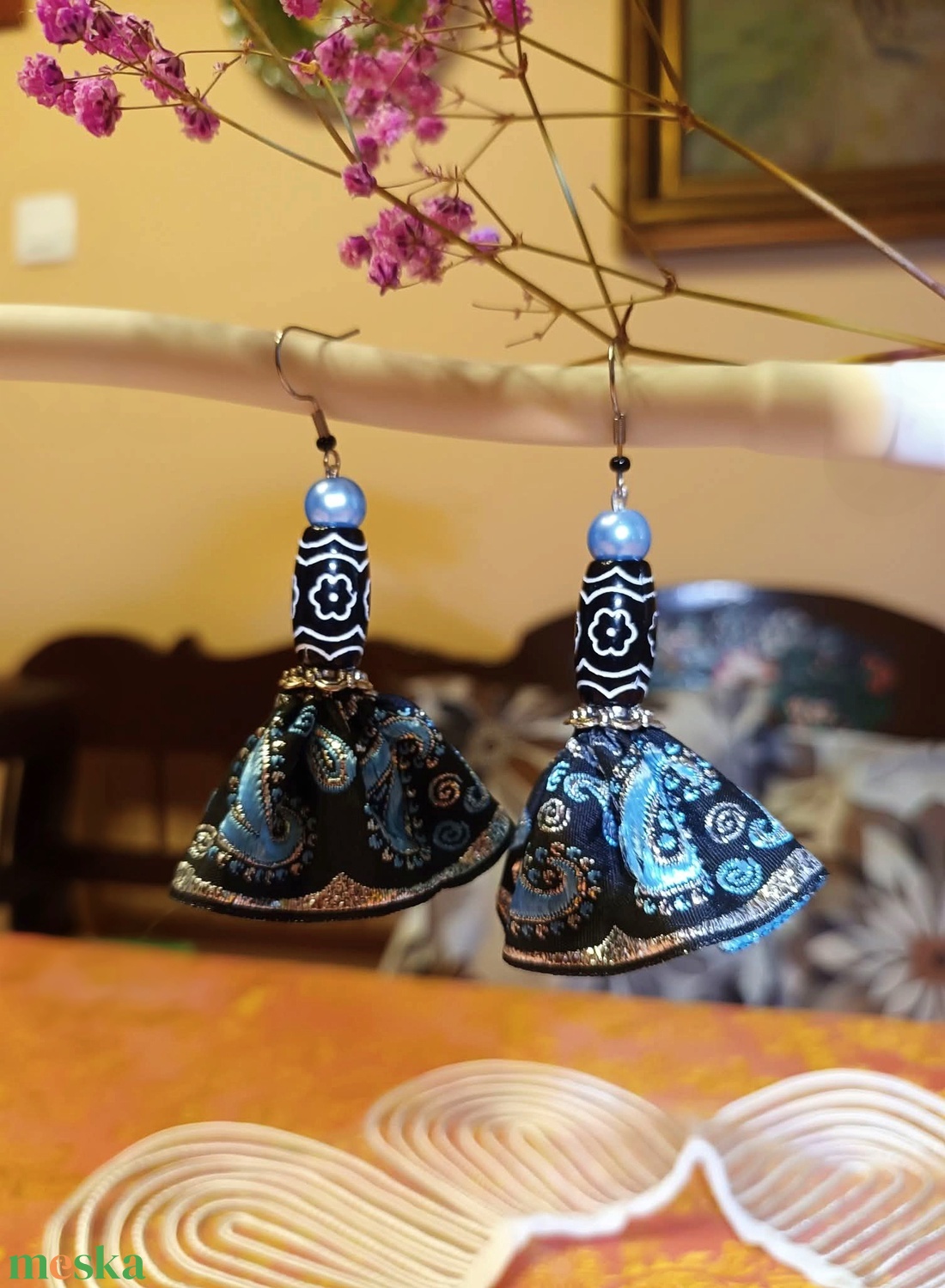 Rezeda fülbevaló - ékszer - fülbevaló - lógó fülbevaló - Meska.hu