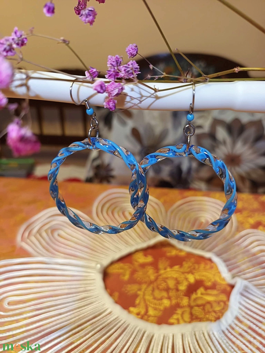 Frida Kahlo fülbevaló - ékszer - fülbevaló - lógós kerek fülbevaló - Meska.hu