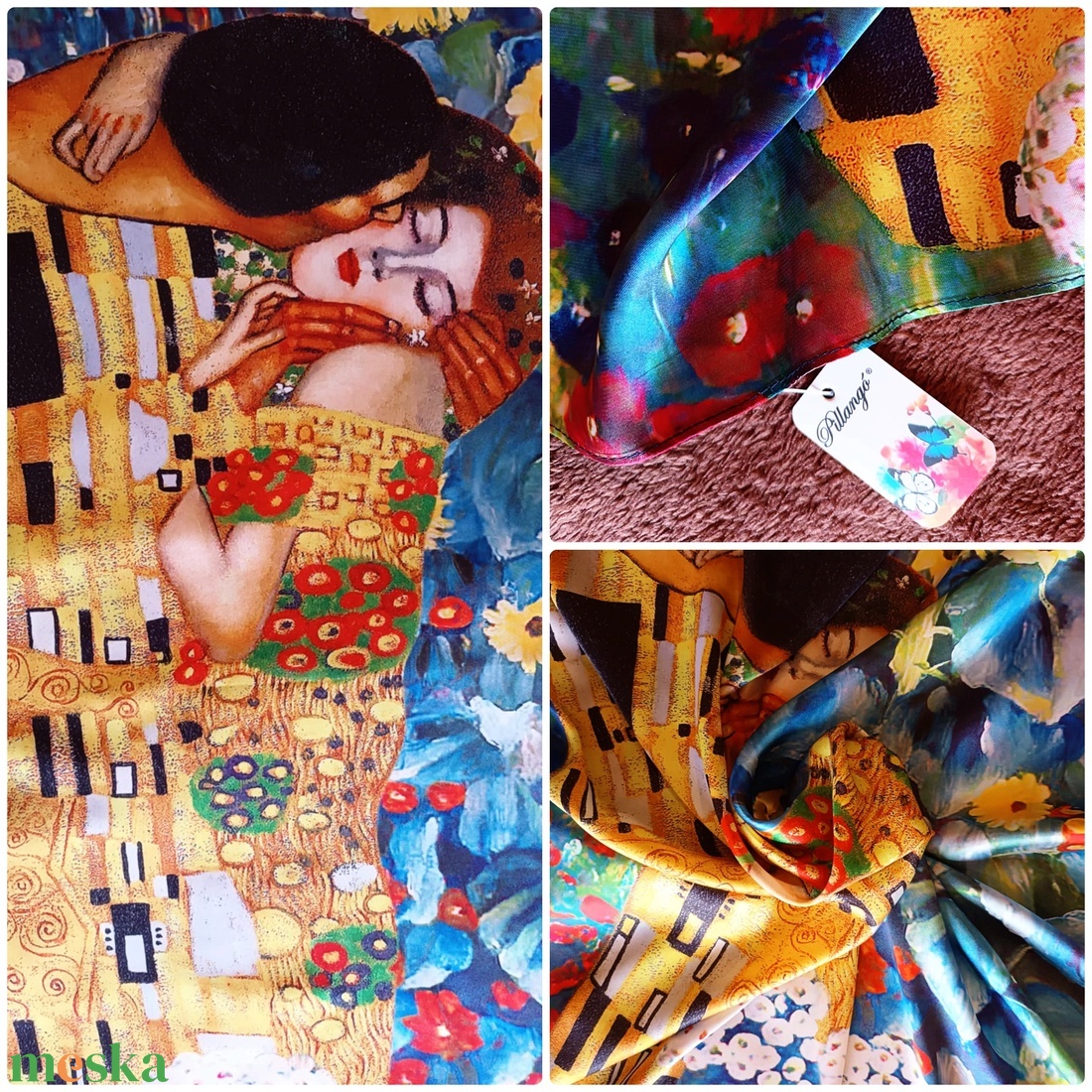 Gustav Klimt A csók selyemkendő - ruha & divat - sál, sapka, kendő - kendő - Meska.hu Gustav Klimt A csók selyemkendő - ruha & divat - sál, sapka, kendő - kendő - Meska.hu