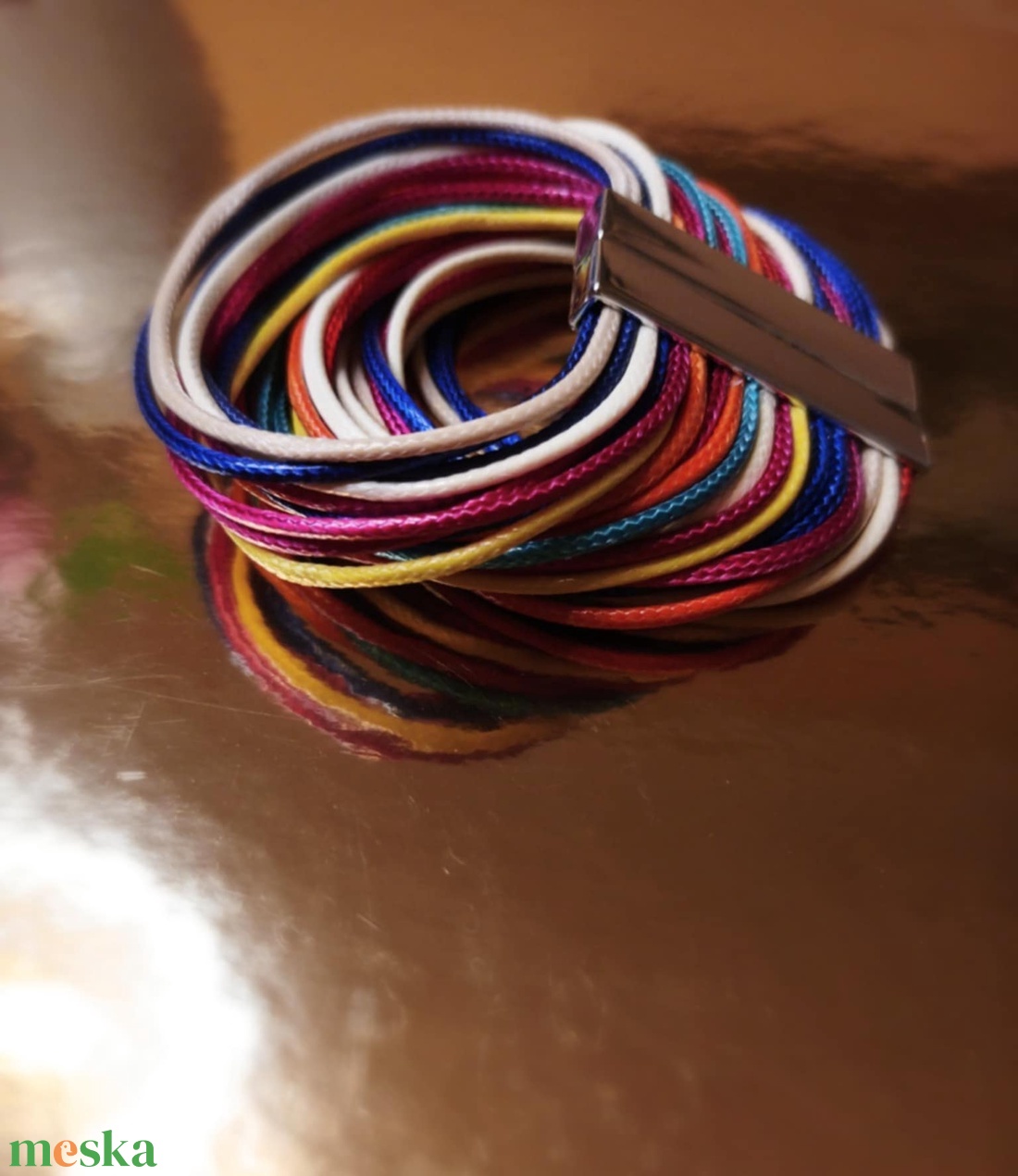 Sokszínű mágneskapcsos karkötő - ékszer - karkötő - széles karkötő - Meska.hu