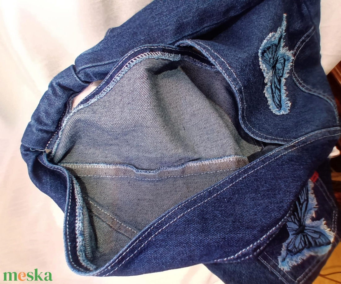 Denim farmer shopper táska - táska & tok - bevásárlás & shopper táska - shopper, textiltáska, szatyor - Meska.hu