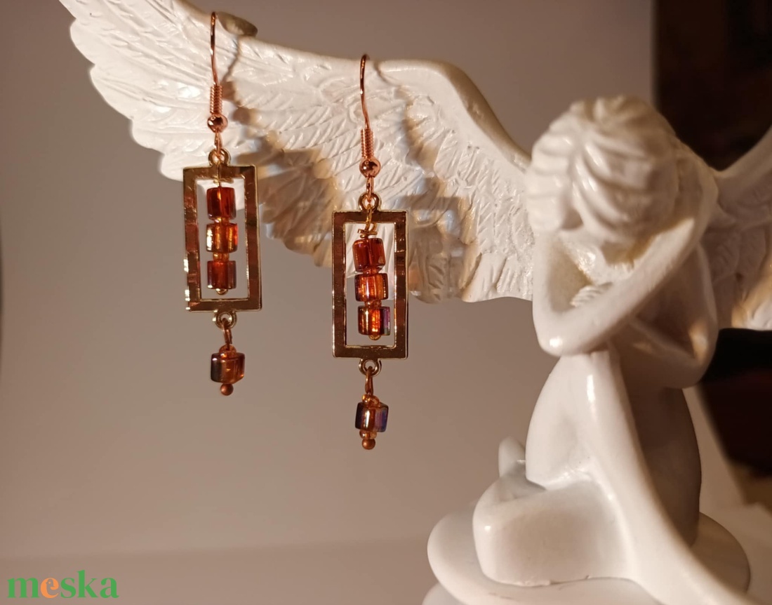 Tekla gyöngyös fülbevaló - ékszer - fülbevaló - lógó fülbevaló - Meska.hu