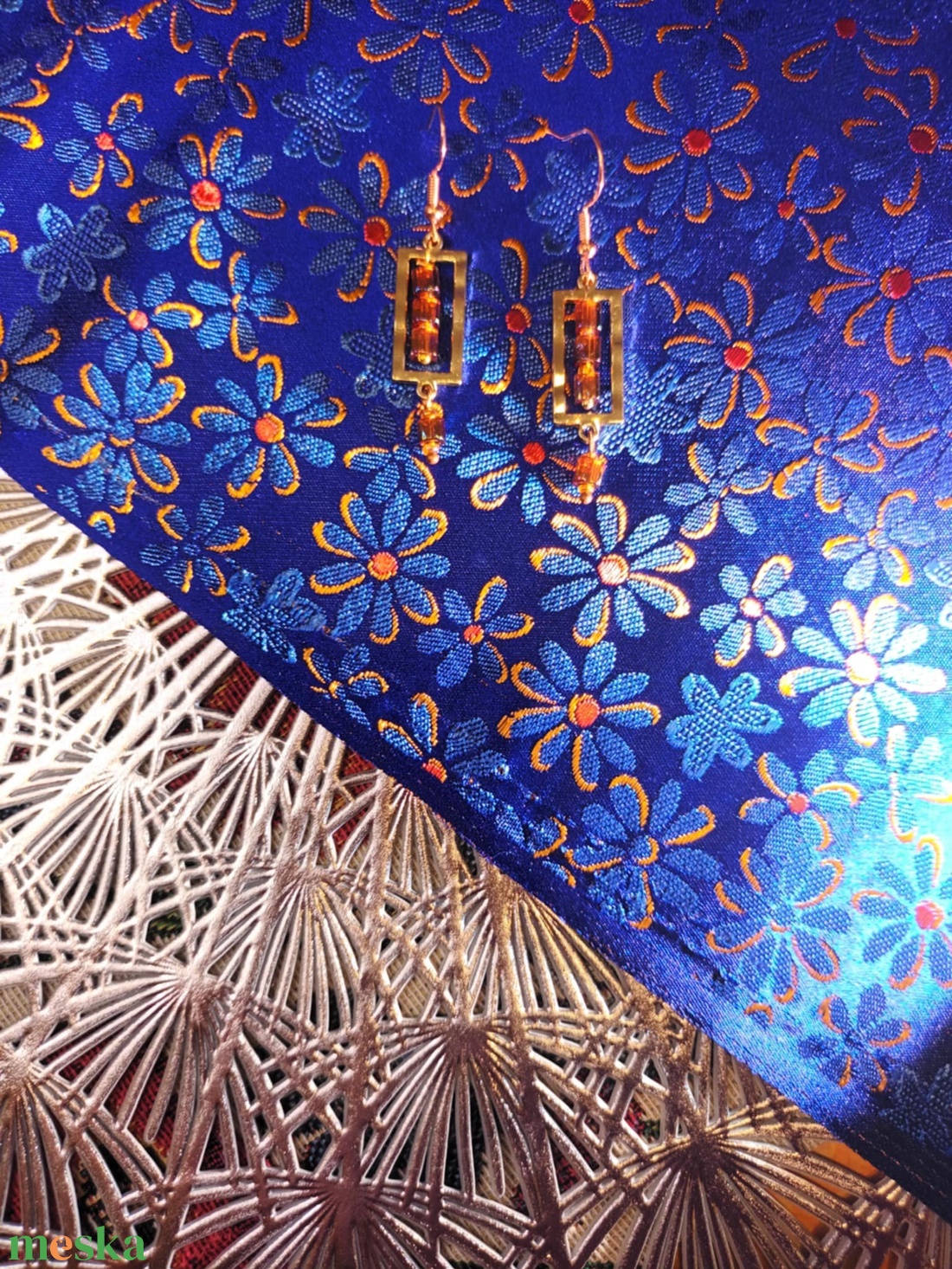 Tekla gyöngyös fülbevaló - ékszer - fülbevaló - lógó fülbevaló - Meska.hu