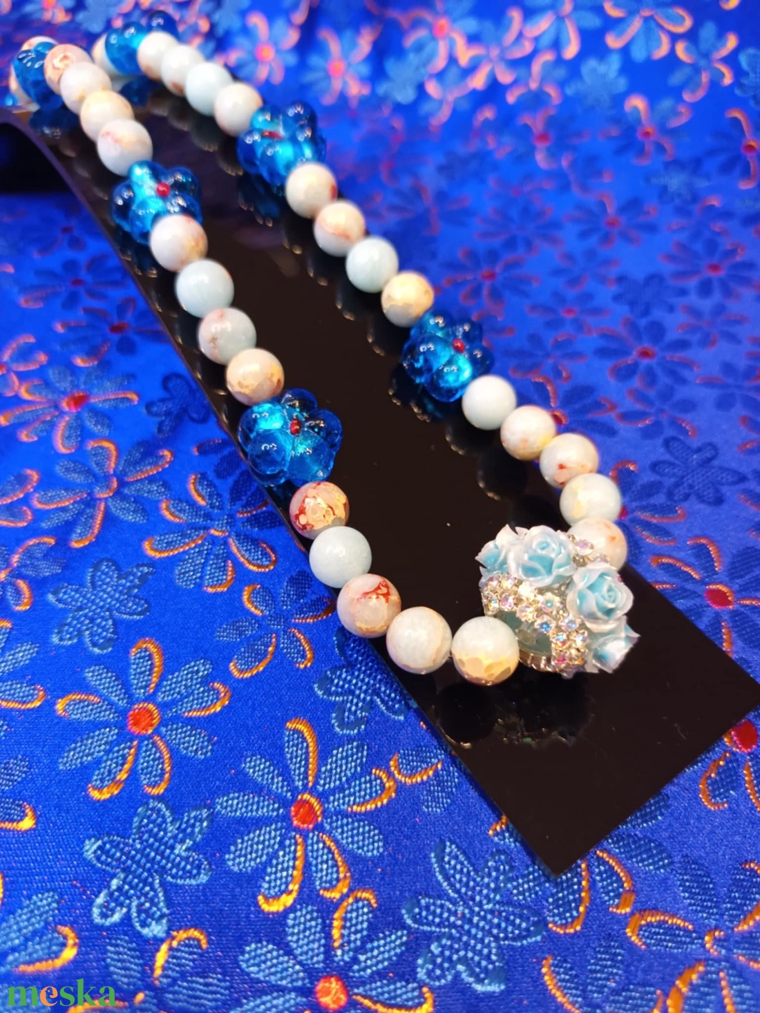 Virágok közt veled lenni... romantikus nyakék - ékszer - nyaklánc - medálos nyaklánc - Meska.hu