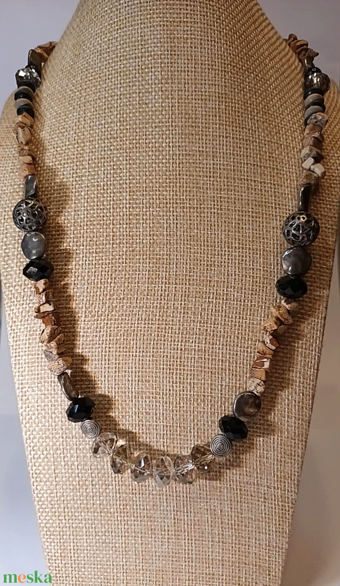 Jáspis statement nyaklánc a mindennapokra - ékszer - nyaklánc - medál nélküli nyaklánc - Meska.hu