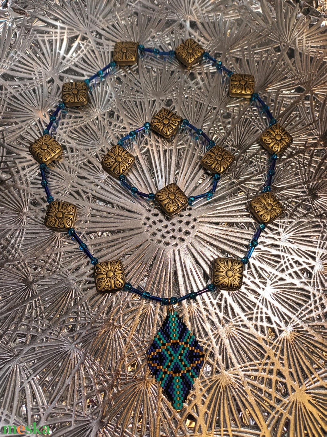 Etno-Chic gyöngyékszer szett � Türkiz és Bronz Harmónia - ékszer - ékszerszett - Meska.hu