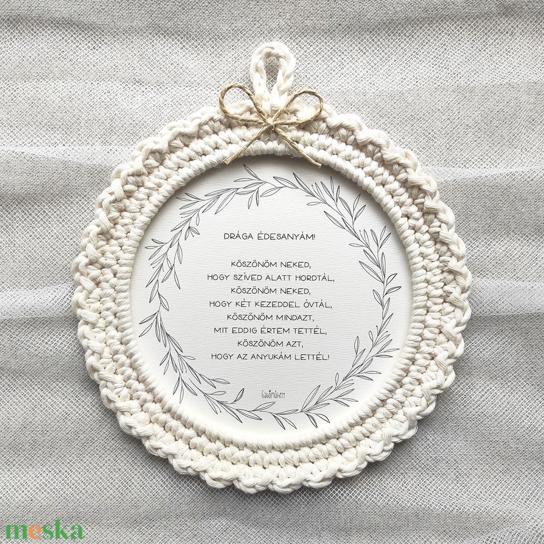 Horgolt képkeret édesanyáknak - 20 cm - otthon & életmód - dekoráció - kép & falikép - képkeret - Meska.hu Horgolt képkeret édesanyáknak - 20 cm - otthon & életmód - dekoráció - kép & falikép - képkeret - Meska.hu