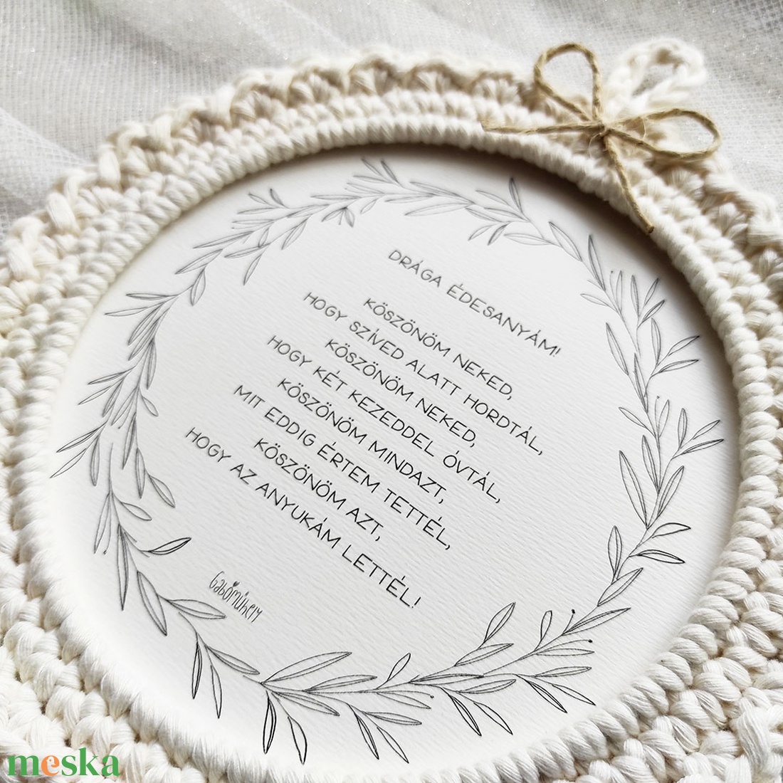Horgolt képkeret édesanyáknak - 20 cm - otthon & életmód - dekoráció - kép & falikép - képkeret - Meska.hu Horgolt képkeret édesanyáknak - 20 cm - otthon & életmód - dekoráció - kép & falikép - képkeret - Meska.hu