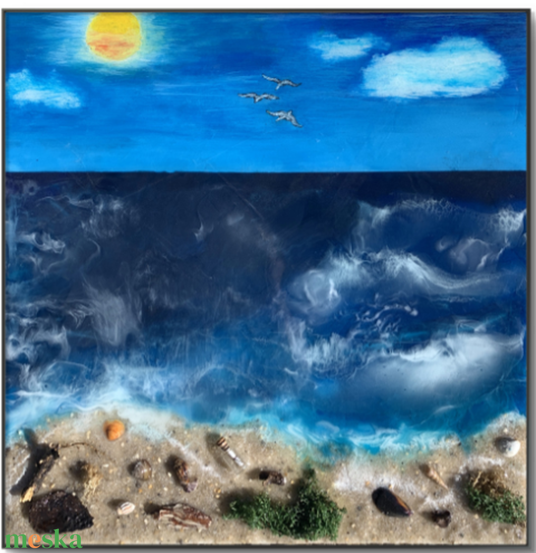 Message in a Bottle 40cm X 40cm akril, epoxy texturált kép - művészet - festmény - festmény vegyes technika - Meska.hu Message in a Bottle 40cm X 40cm akril, epoxy texturált kép - művészet - festmény - festmény vegyes technika - Meska.hu