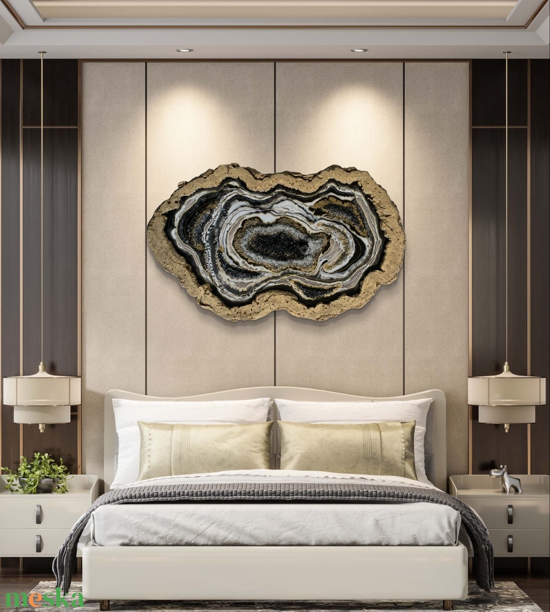 Black and White 107cm x 65cm Epoxy gyanta egyedi geoda kép lávakővel. - művészet - festmény - festmény vegyes technika - Meska.hu Black and White 107cm x 65cm Epoxy gyanta egyedi geoda kép lávakővel. - művészet - festmény - festmény vegyes technika - Meska.hu