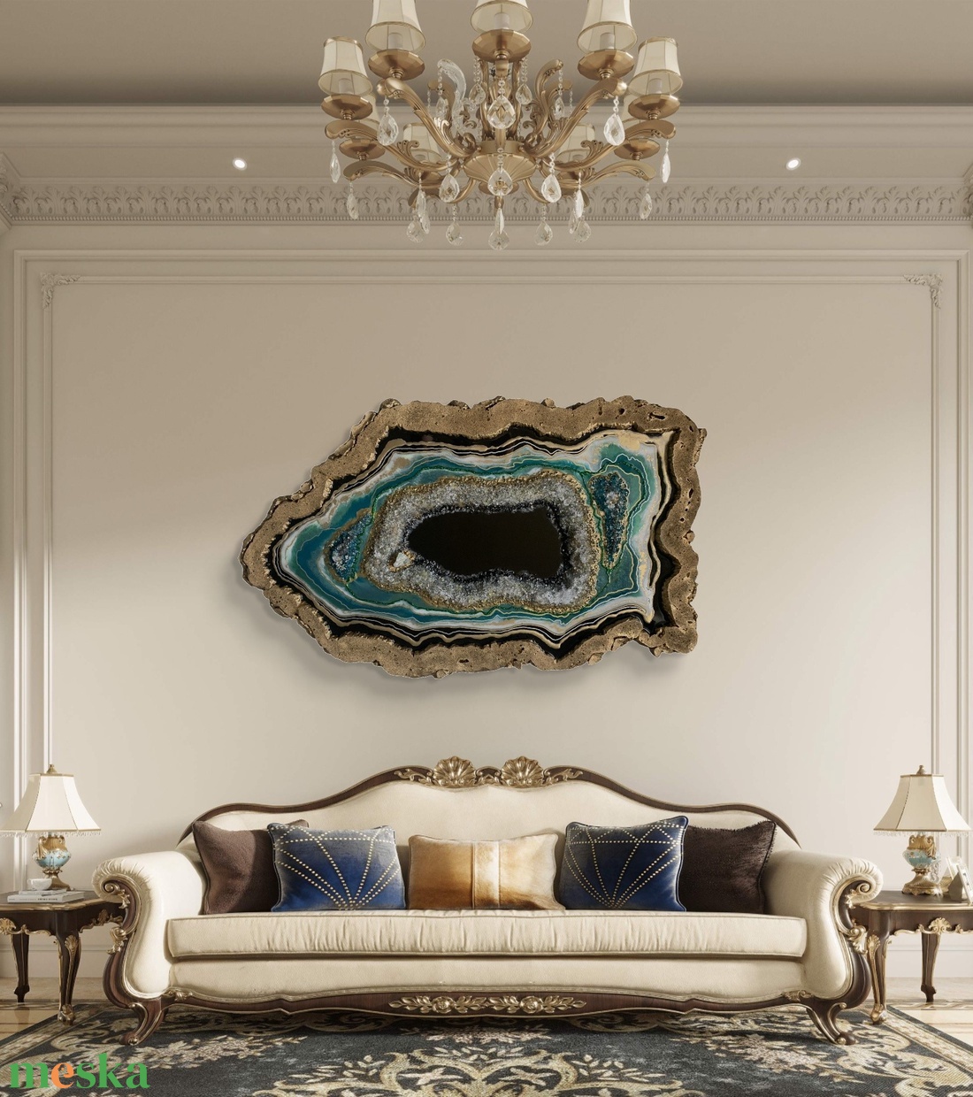 Smaragd-green geode 103cm x 62cm epoxy gyanta egyedi geoda falikép - művészet - festmény - festmény vegyes technika - Meska.hu Smaragd-green geode 103cm x 62cm epoxy gyanta egyedi geoda falikép - művészet - festmény - festmény vegyes technika - Meska.hu