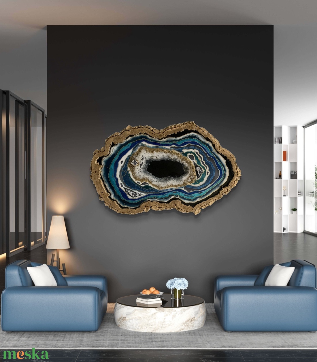 Blue and White 109cm x 67cm Epoxy gyanta egyedi geoda kép hegyikristállyal. - művészet - festmény - festmény vegyes technika - Meska.hu Blue and White 109cm x 67cm Epoxy gyanta egyedi geoda kép hegyikristállyal. - művészet - festmény - festmény vegyes technika - Meska.hu