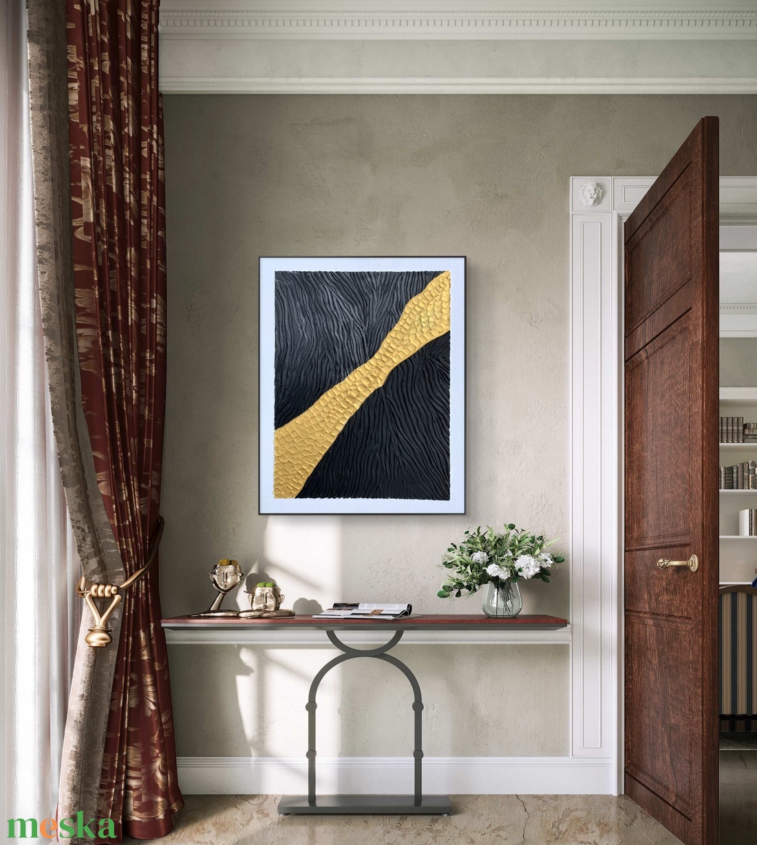 Golden river 50cm x 40cm textúrált kép - művészet - festmény - festmény vegyes technika - Meska.hu Golden river 50cm x 40cm textúrált kép - művészet - festmény - festmény vegyes technika - Meska.hu