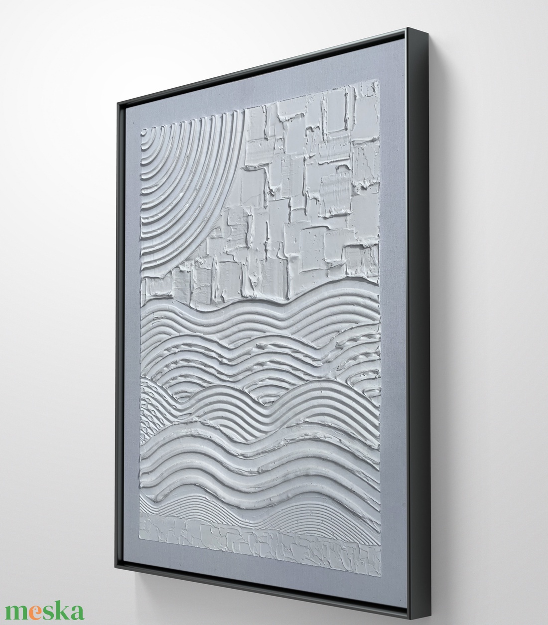 White nature 40cm x 50cm texturált festmény, vegyes technika - művészet - festmény - festmény vegyes technika - Meska.hu