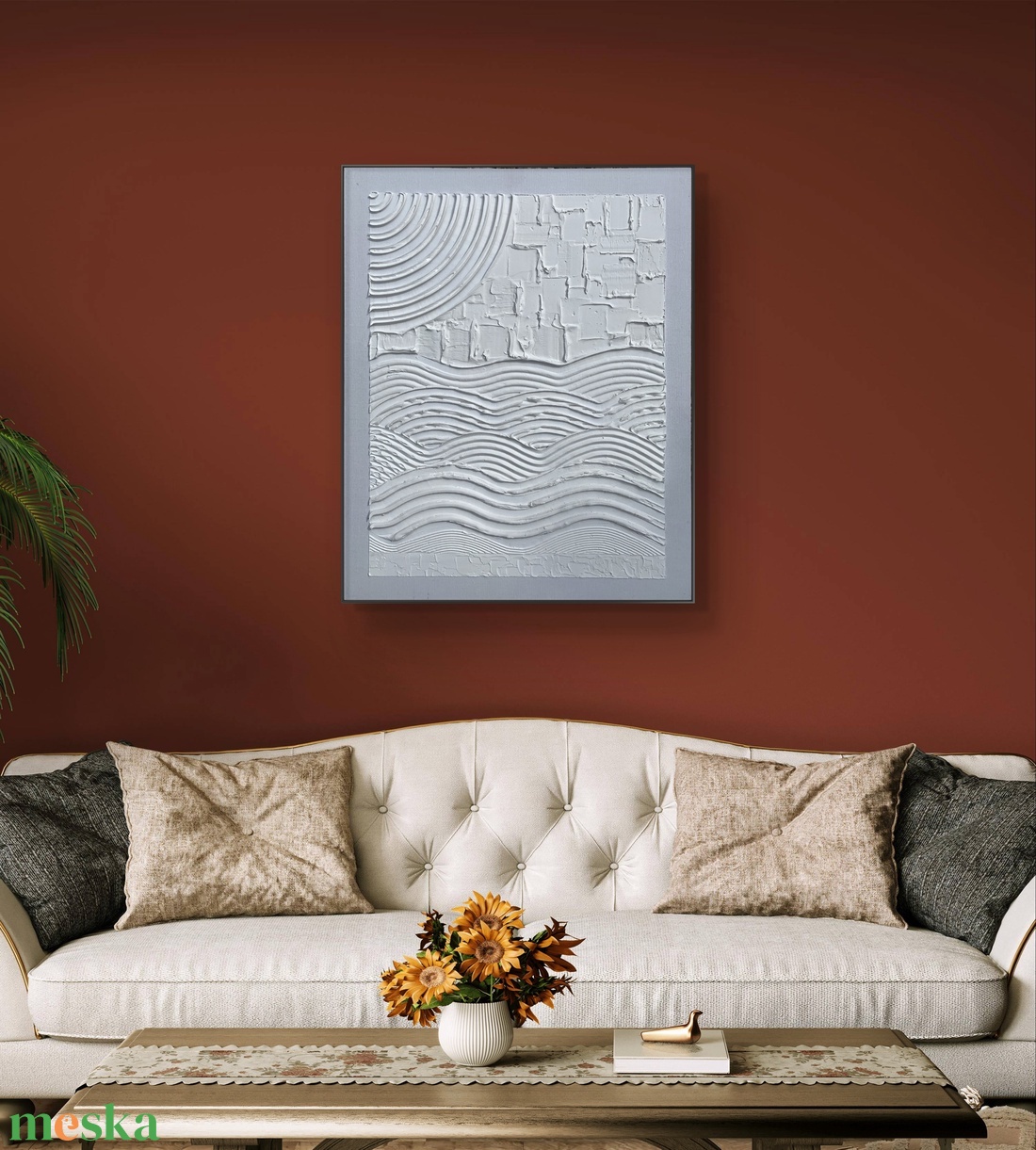 White nature 40cm x 50cm texturált festmény, vegyes technika - művészet - festmény - festmény vegyes technika - Meska.hu