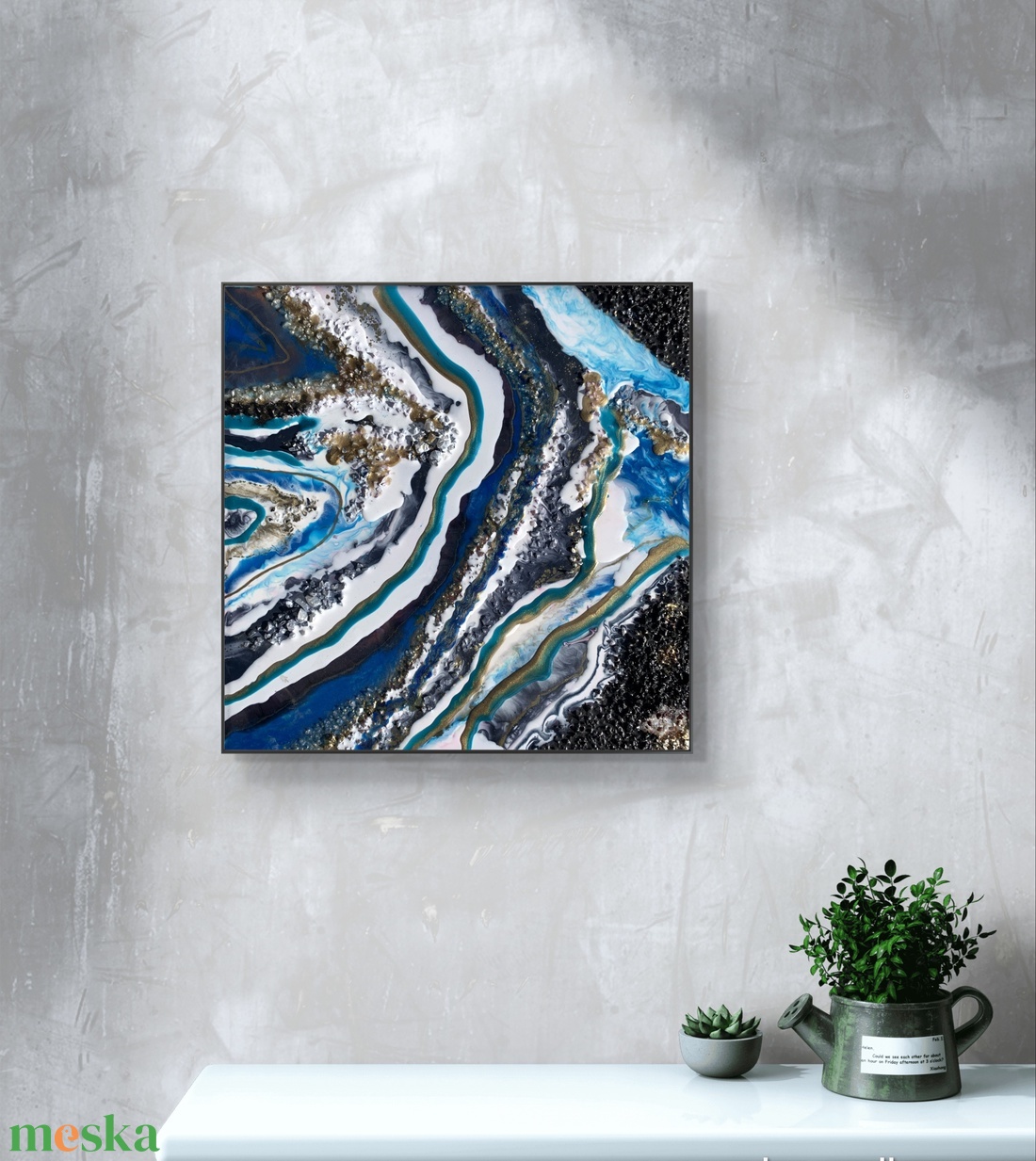 Iced layers 40cm X 40cm akril, epoxy texturált kép - művészet - festmény - festmény vegyes technika - Meska.hu Iced layers 40cm X 40cm akril, epoxy texturált kép - művészet - festmény - festmény vegyes technika - Meska.hu