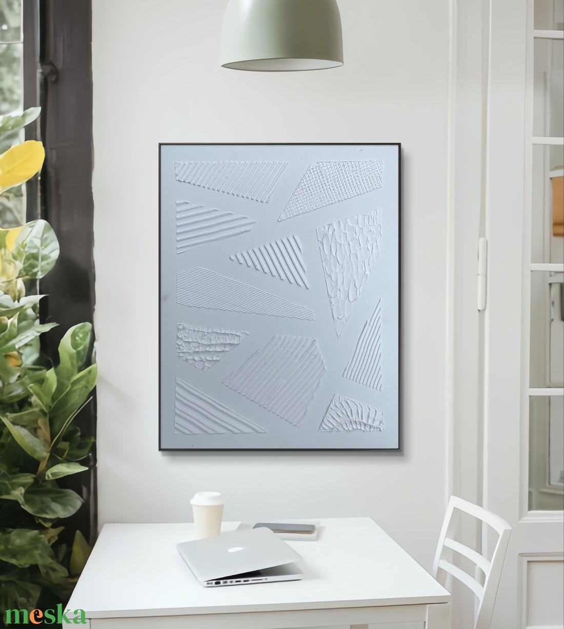 White textures 50cm x 40cm texturált kép - művészet - festmény - festmény vegyes technika - Meska.hu