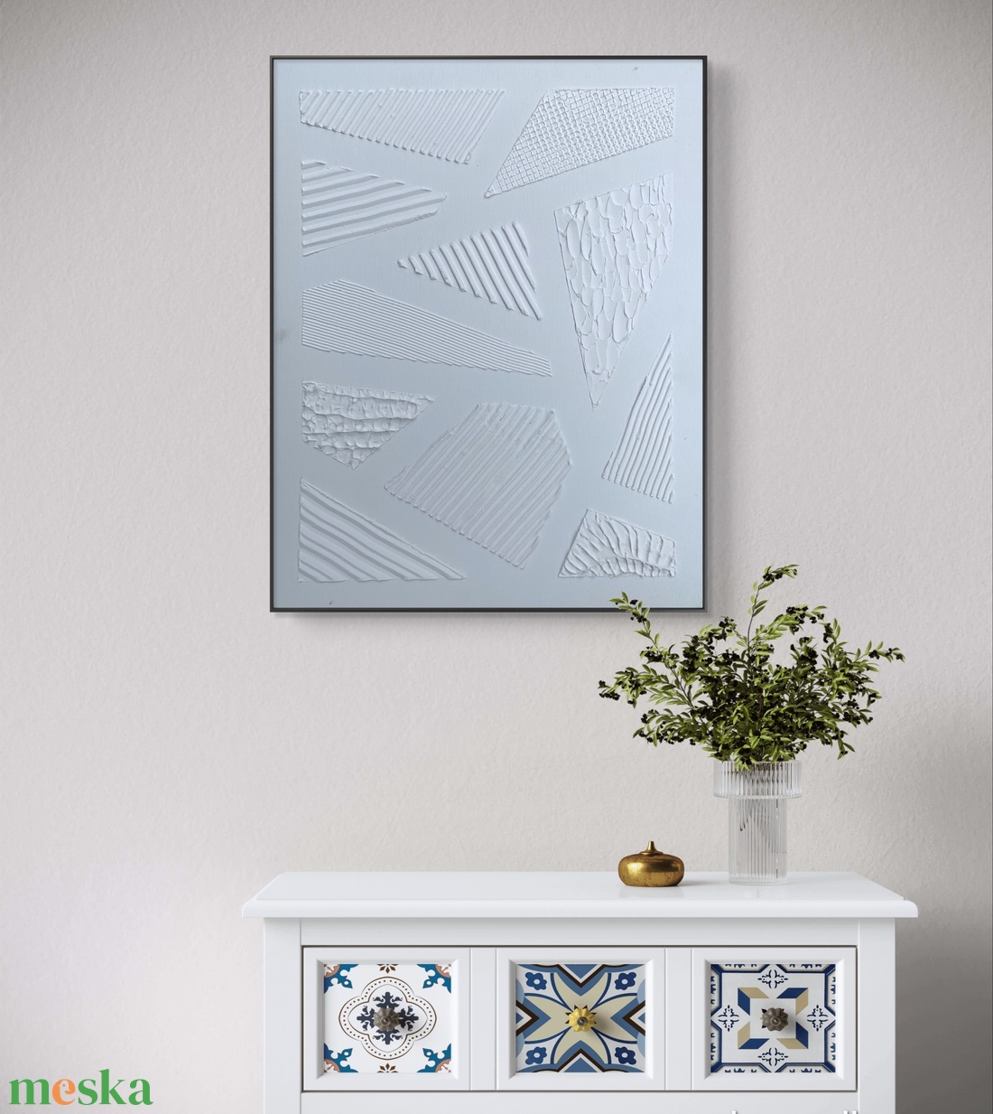 White textures 50cm x 40cm texturált kép - művészet - festmény - festmény vegyes technika - Meska.hu