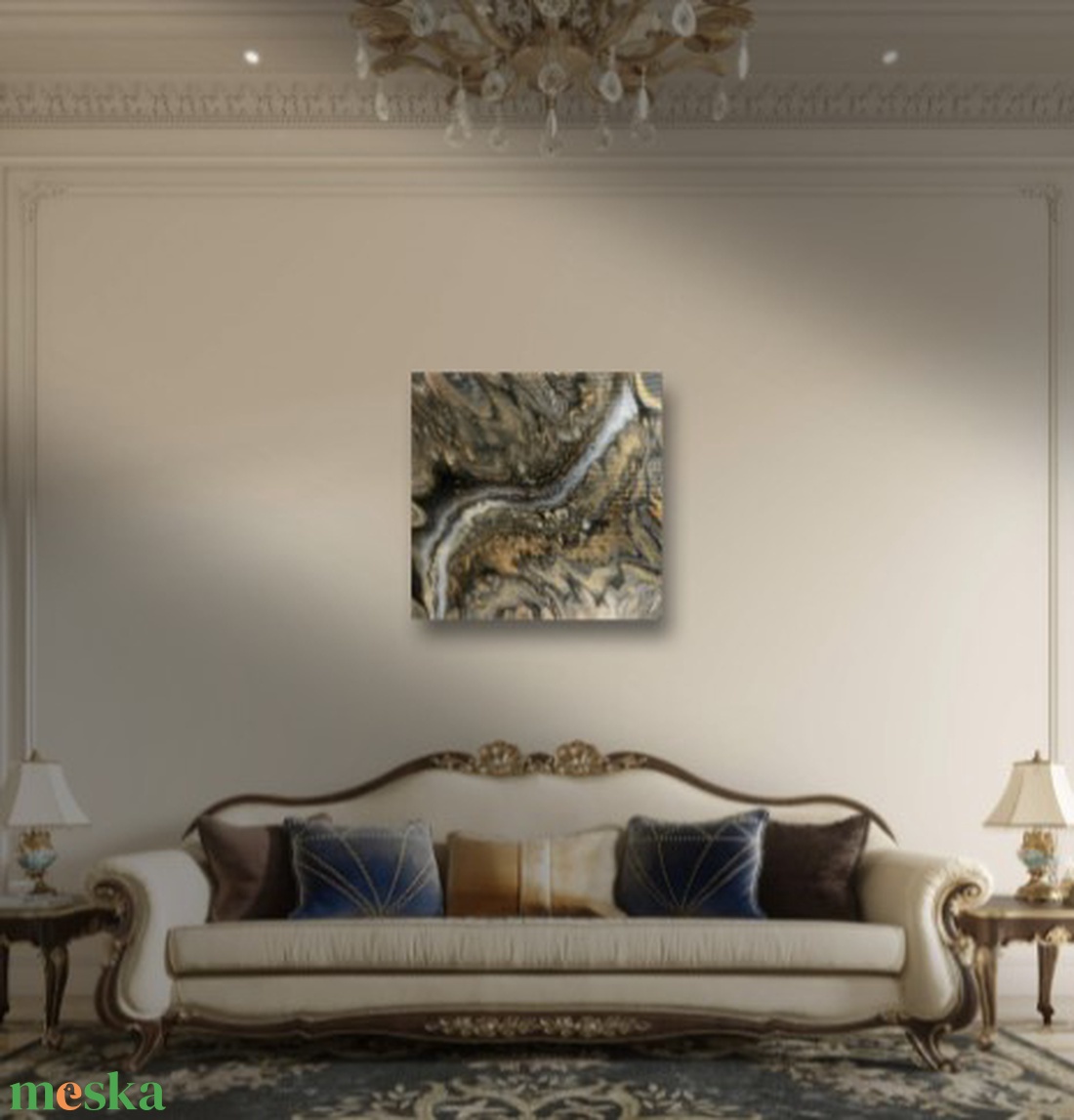 Golden flow 40cm x 40cm absztrakt festmény - művészet - festmény - festmény vegyes technika - Meska.hu Golden flow 40cm x 40cm absztrakt festmény - művészet - festmény - festmény vegyes technika - Meska.hu