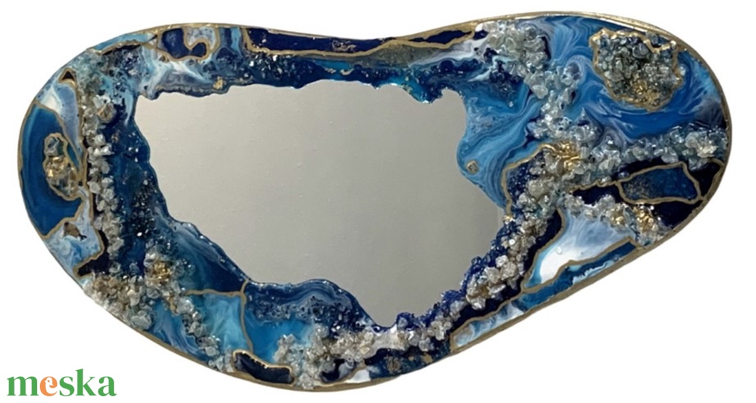 Seablue Mirroregyedi tükör, epoxy gyanta dekorral. - otthon & életmód - dekoráció - tükör - Meska.hu Seablue Mirroregyedi tükör, epoxy gyanta dekorral. - otthon & életmód - dekoráció - tükör - Meska.hu