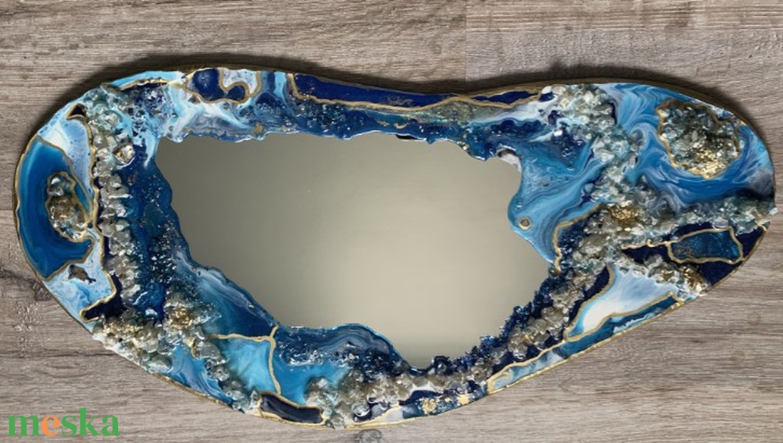 Seablue Mirroregyedi tükör, epoxy gyanta dekorral. - otthon & életmód - dekoráció - tükör - Meska.hu Seablue Mirroregyedi tükör, epoxy gyanta dekorral. - otthon & életmód - dekoráció - tükör - Meska.hu