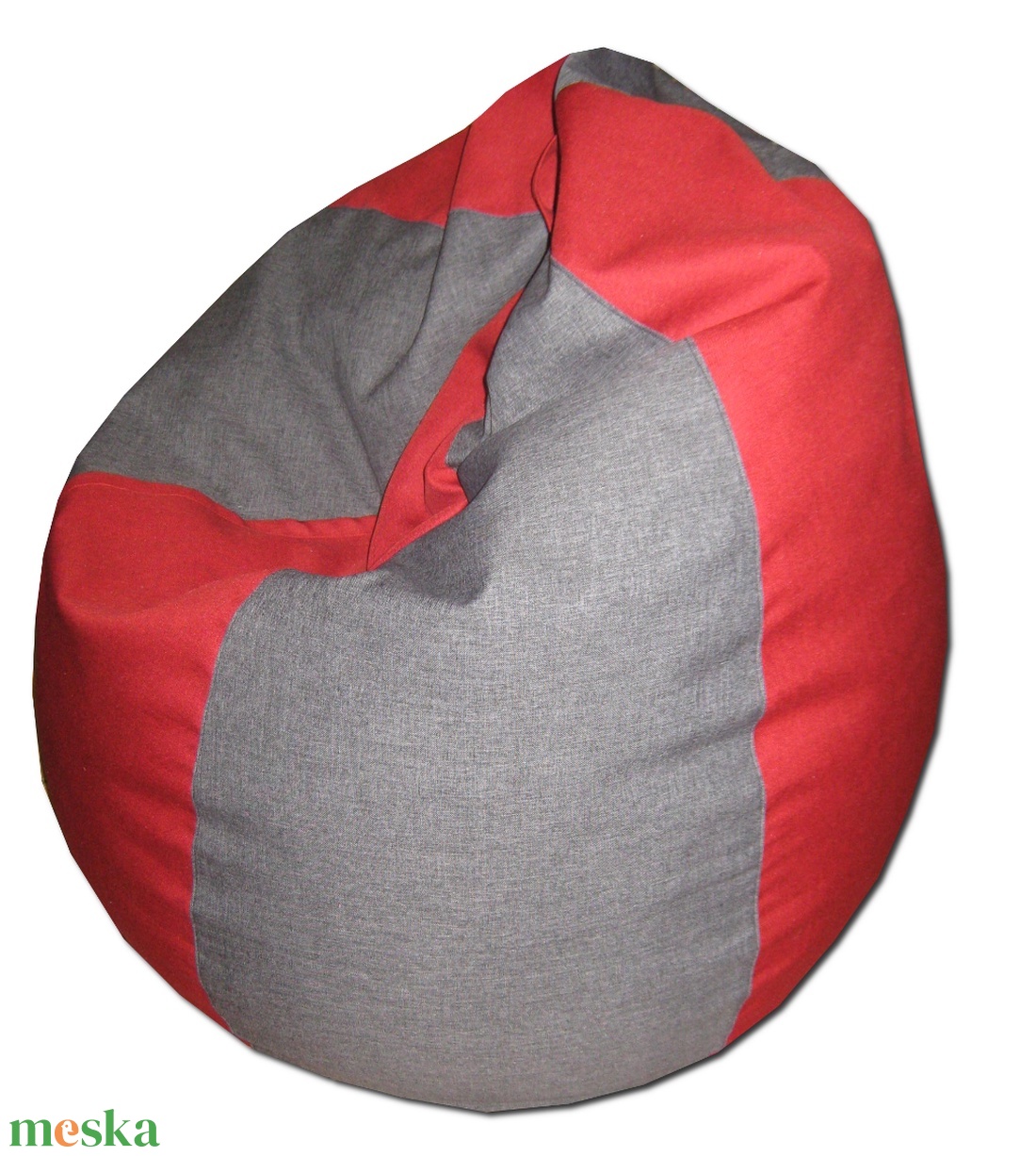 Piros-szürke csepp alakú babzsákfotel - otthon & lakás - bútor - babzsákfotel - Meska.hu