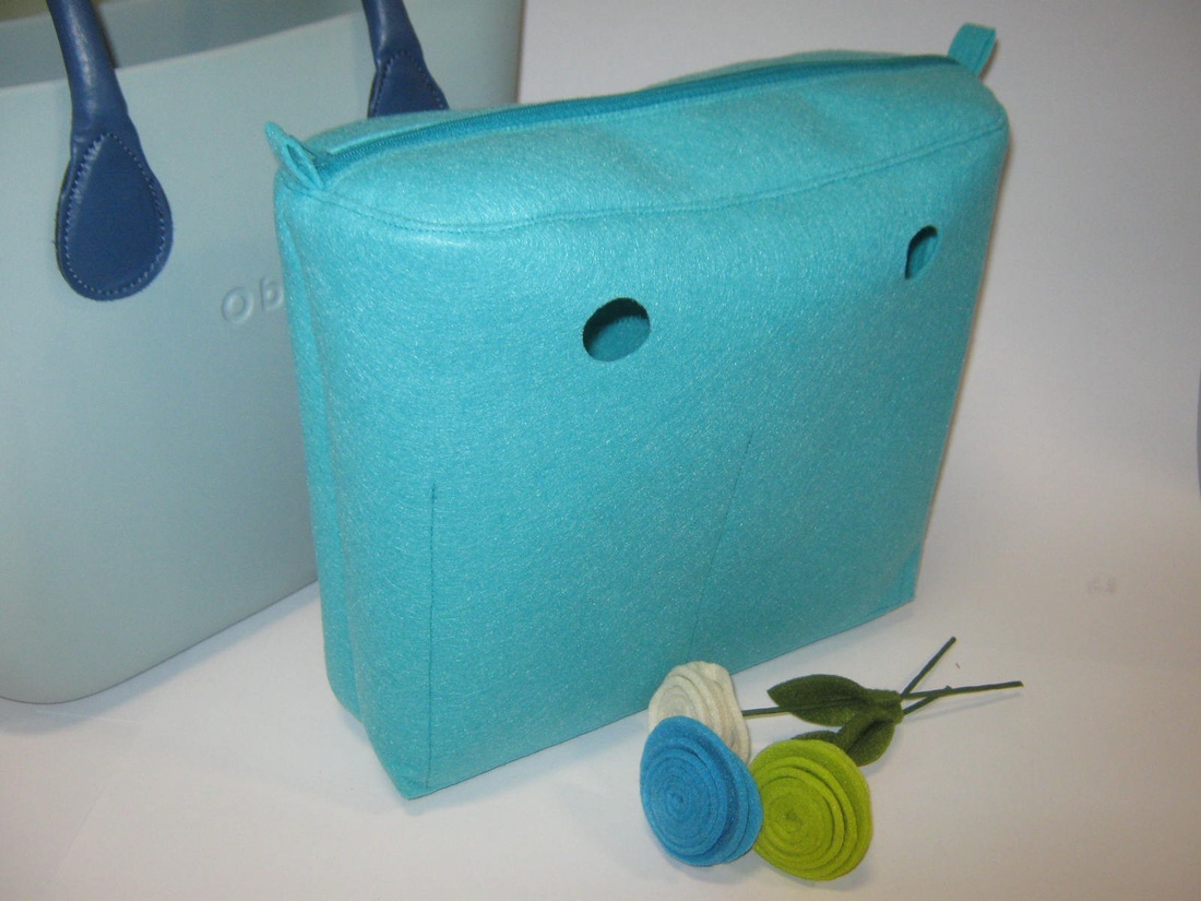 Obag belső mini, kék filc -  - Meska.hu