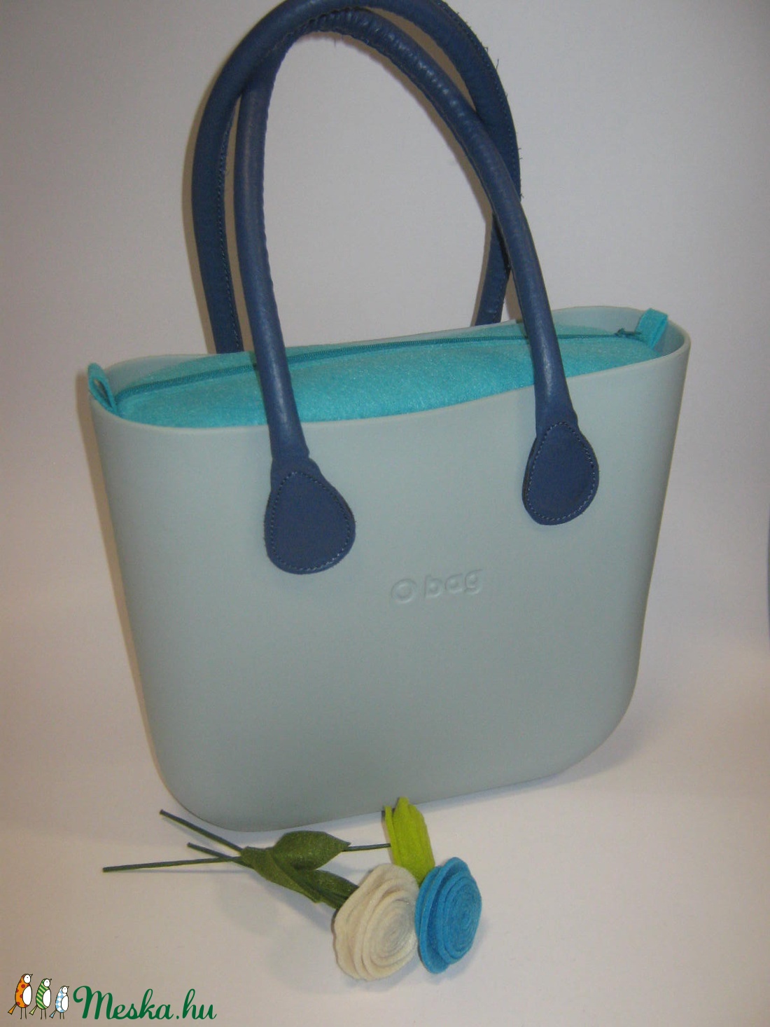 Obag belső mini, kék filc -  - Meska.hu