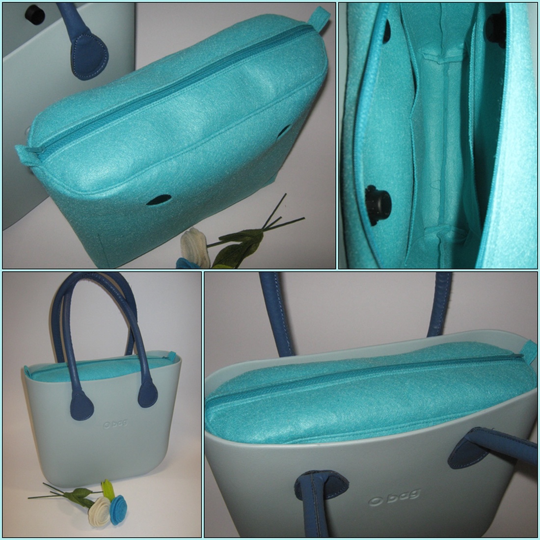 Obag belső mini, kék filc -  - Meska.hu