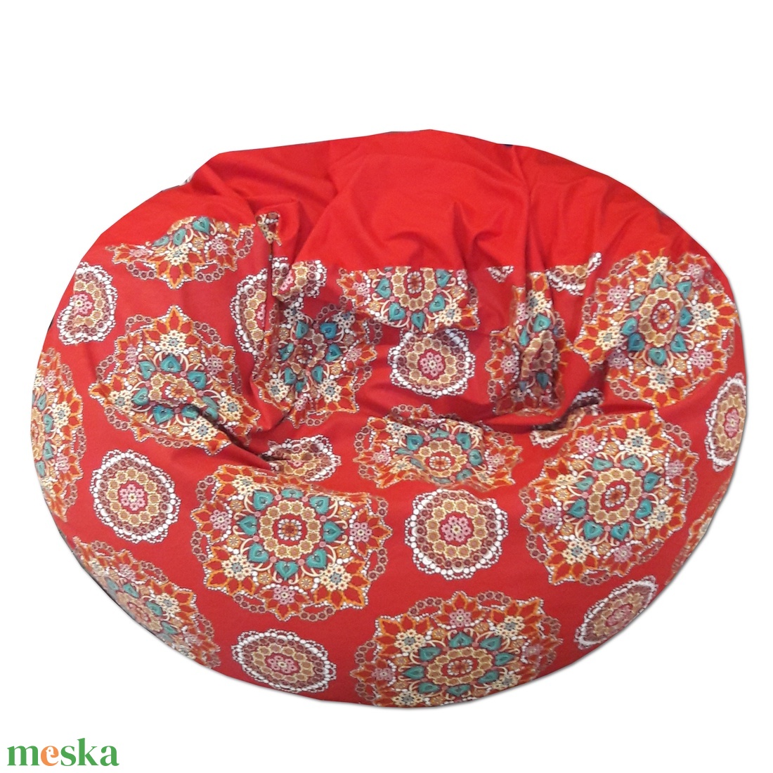 Multifunkcionális babzsák piros-mandalás  -  - Meska.hu