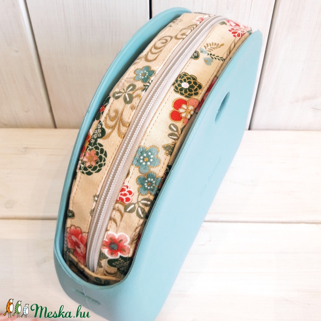 Obag táska belső, moon light, beige alapon virágos -  - Meska.hu