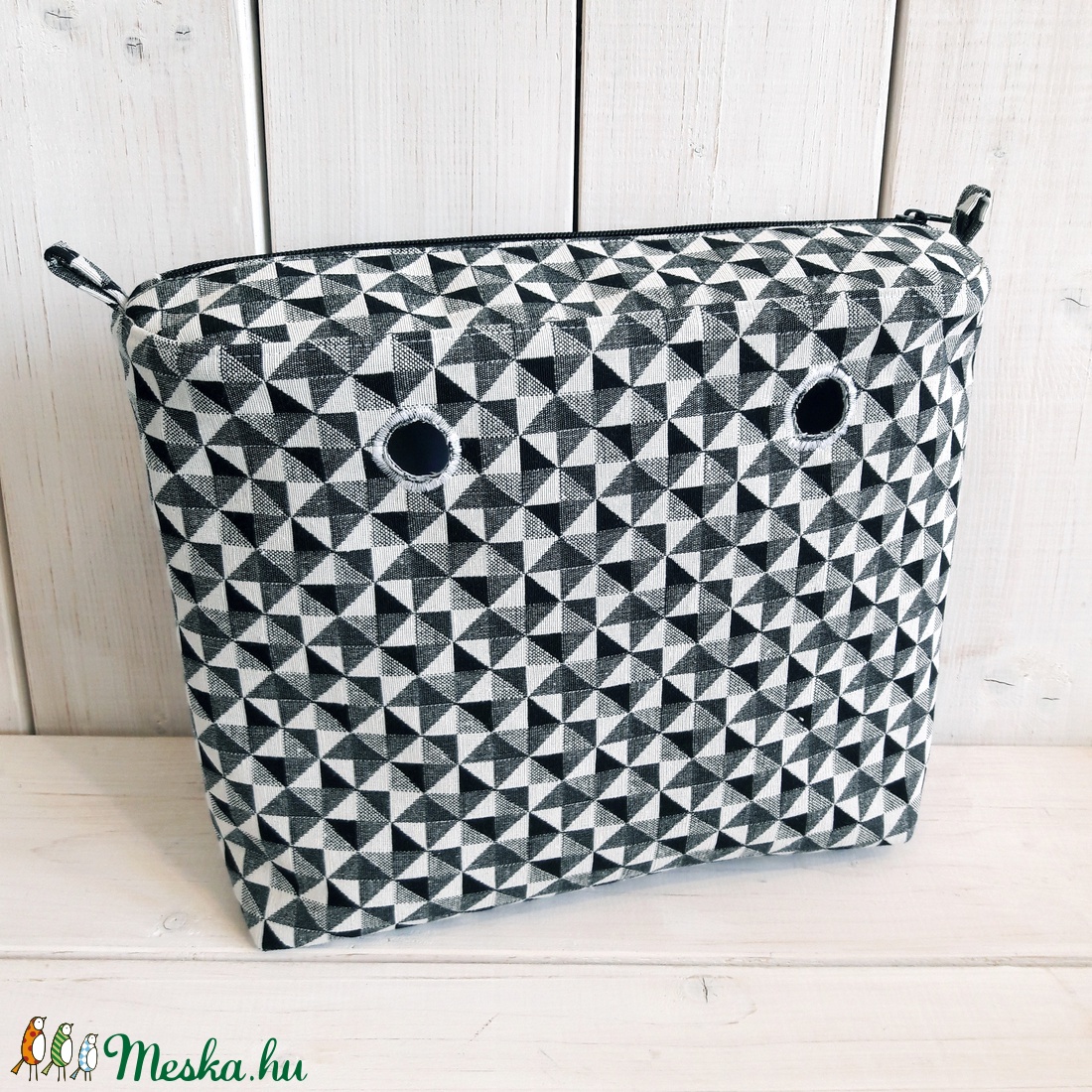 Obag belső mini, kockás fekete-fehér -  - Meska.hu