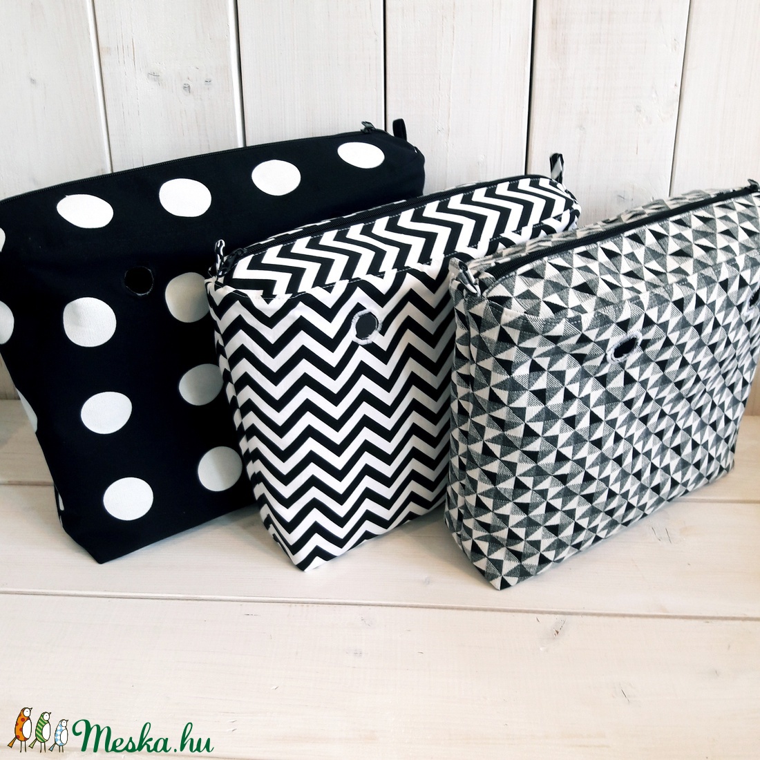 Obag belső mini, kockás fekete-fehér -  - Meska.hu