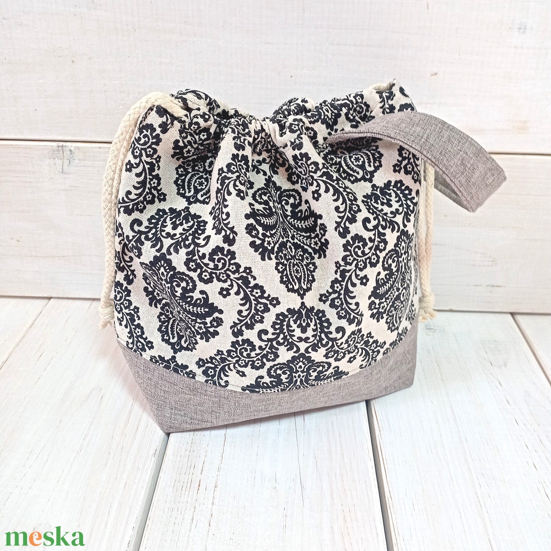 Project bag - Beige-fekete - táska & tok - neszesszer - Meska.hu Project bag - Beige-fekete - táska & tok - neszesszer - Meska.hu