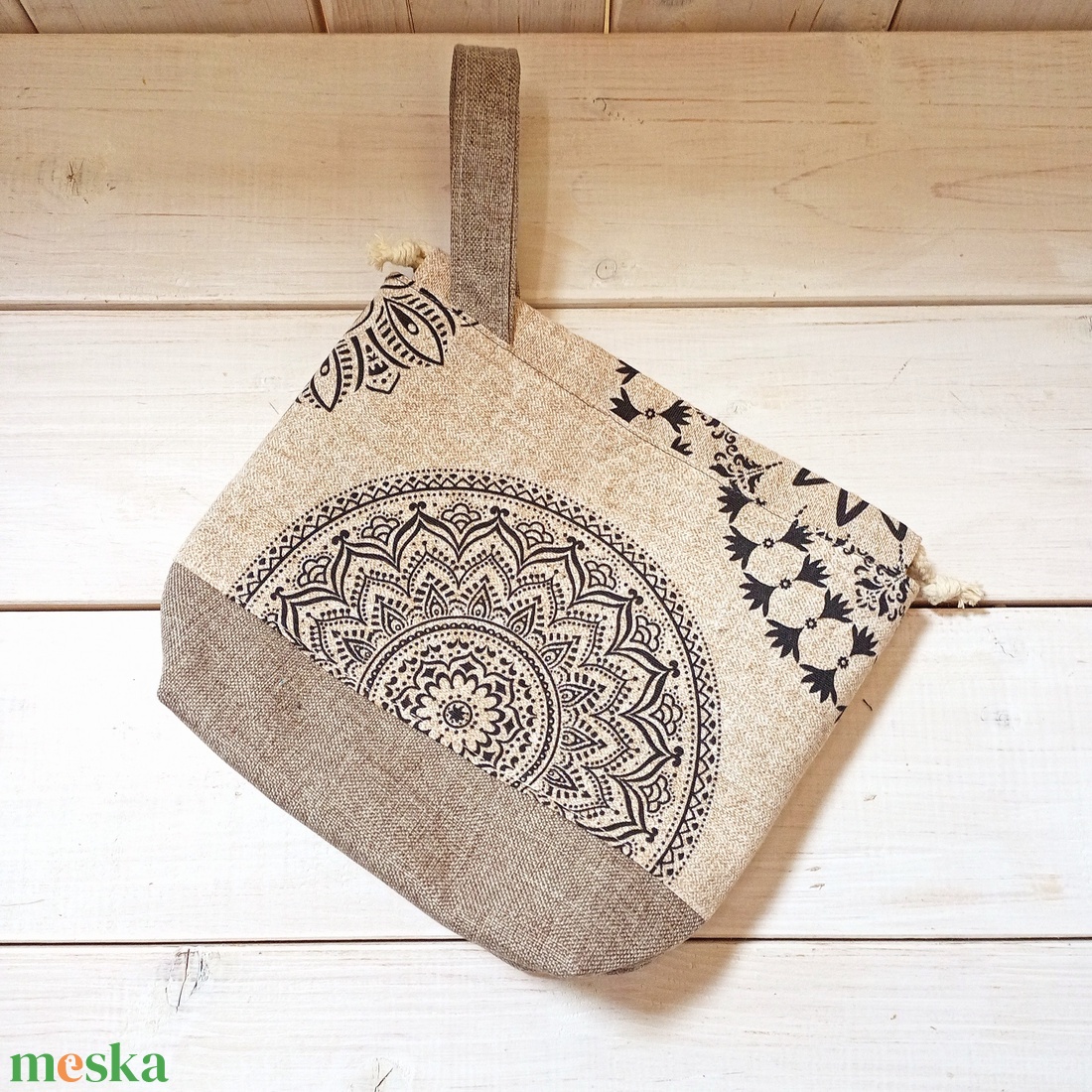 Project bag - Beige, mandala mintás - táska & tok - bevásárlás & shopper táska - shopper, textiltáska, szatyor - Meska.hu Project bag - Beige, mandala mintás - táska & tok - bevásárlás & shopper táska - shopper, textiltáska, szatyor - Meska.hu