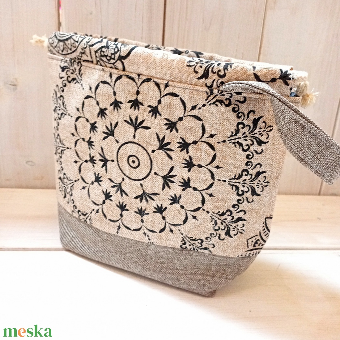 Project bag - Beige, mandala mintás - táska & tok - bevásárlás & shopper táska - shopper, textiltáska, szatyor - Meska.hu Project bag - Beige, mandala mintás - táska & tok - bevásárlás & shopper táska - shopper, textiltáska, szatyor - Meska.hu