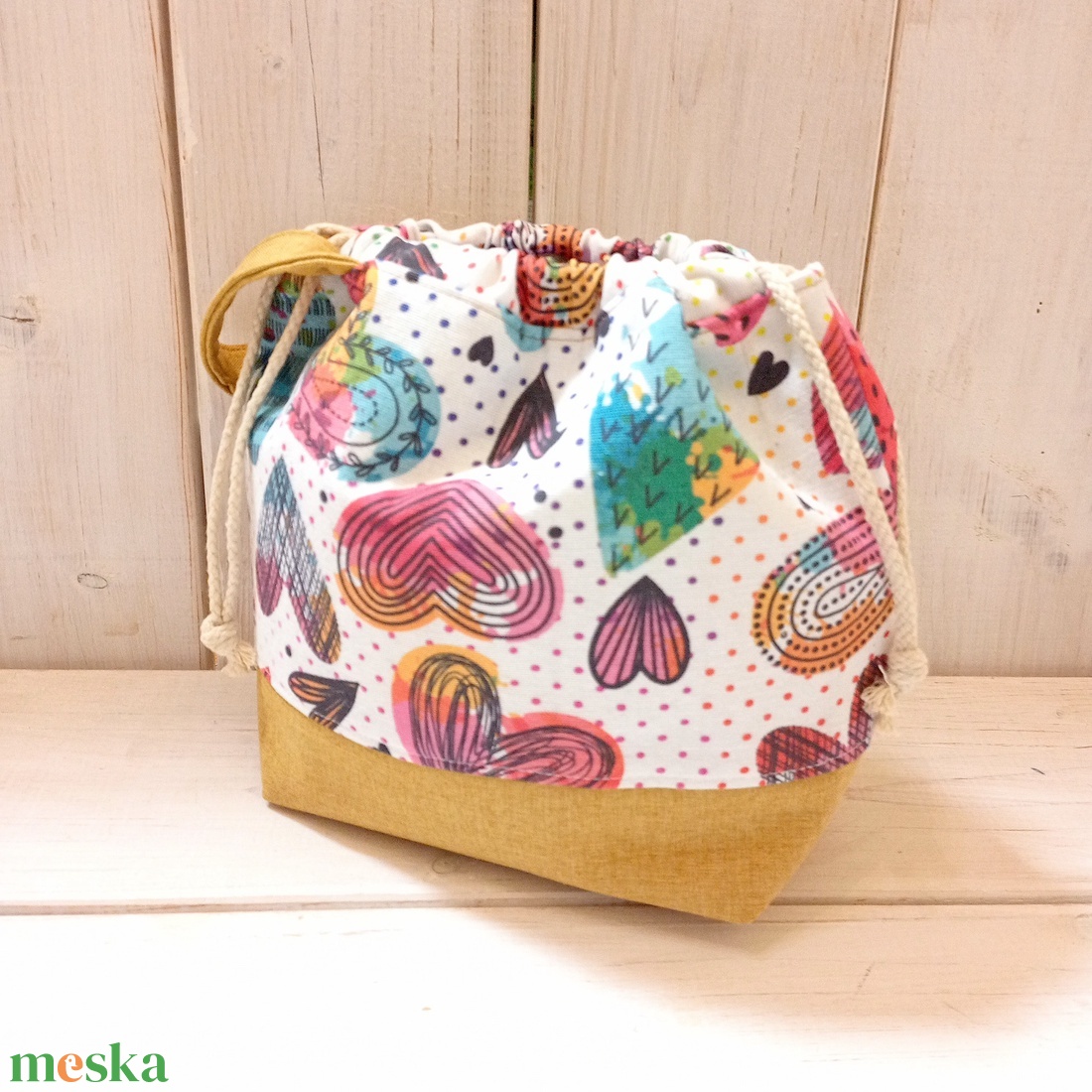 Project bag - Sárga, szivecskés - táska & tok - bevásárlás & shopper táska - shopper, textiltáska, szatyor - Meska.hu Project bag - Sárga, szivecskés - táska & tok - bevásárlás & shopper táska - shopper, textiltáska, szatyor - Meska.hu