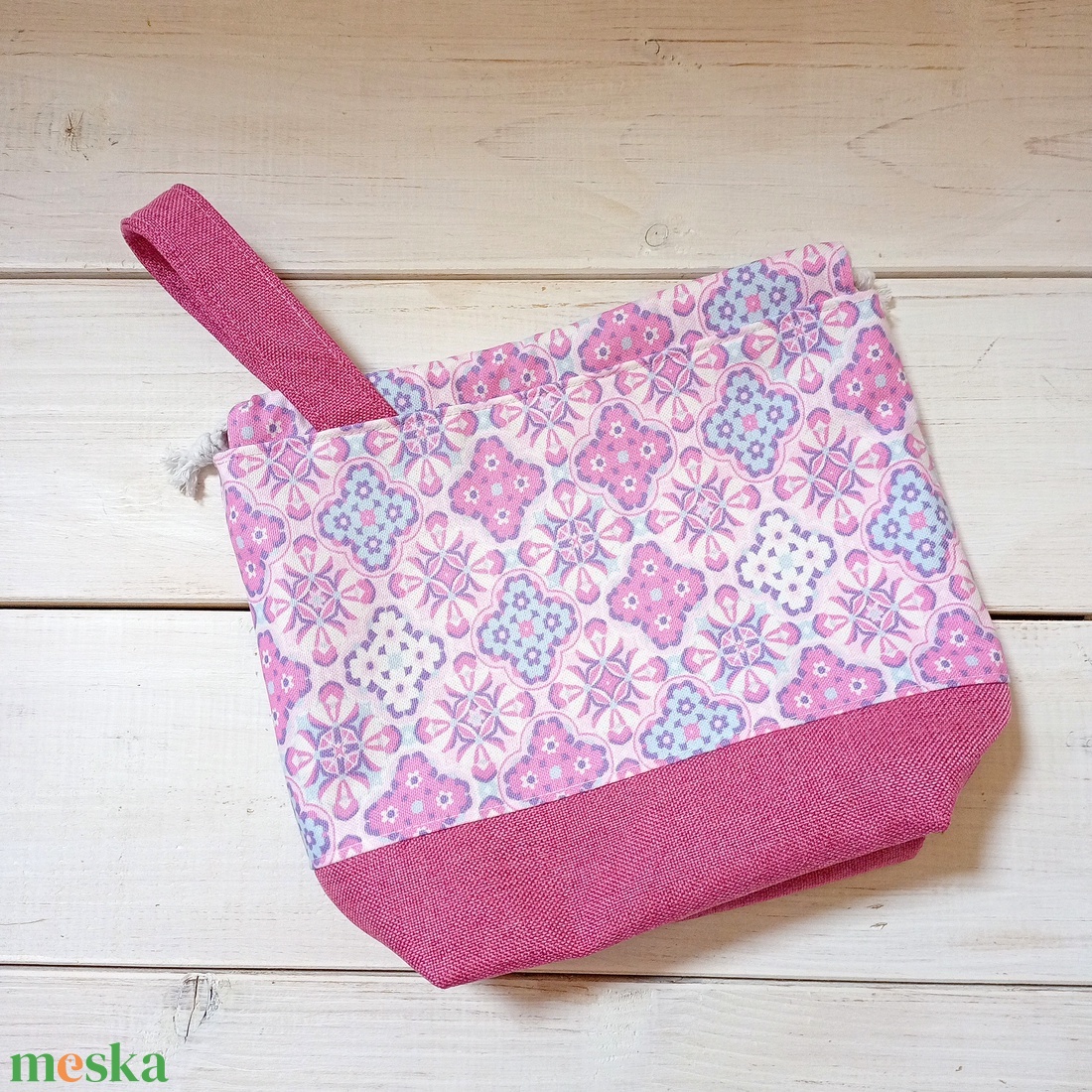 Project bag - Pink - lila, csempemintás - táska & tok - bevásárlás & shopper táska - shopper, textiltáska, szatyor - Meska.hu Project bag - Pink - lila, csempemintás - táska & tok - bevásárlás & shopper táska - shopper, textiltáska, szatyor - Meska.hu