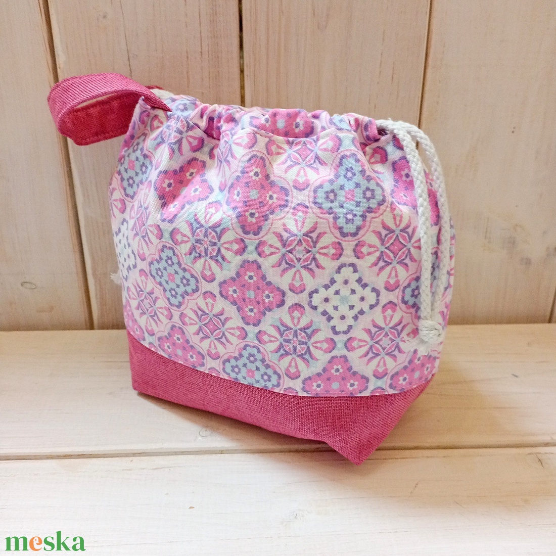 Project bag - Pink - lila, csempemintás - táska & tok - bevásárlás & shopper táska - shopper, textiltáska, szatyor - Meska.hu Project bag - Pink - lila, csempemintás - táska & tok - bevásárlás & shopper táska - shopper, textiltáska, szatyor - Meska.hu