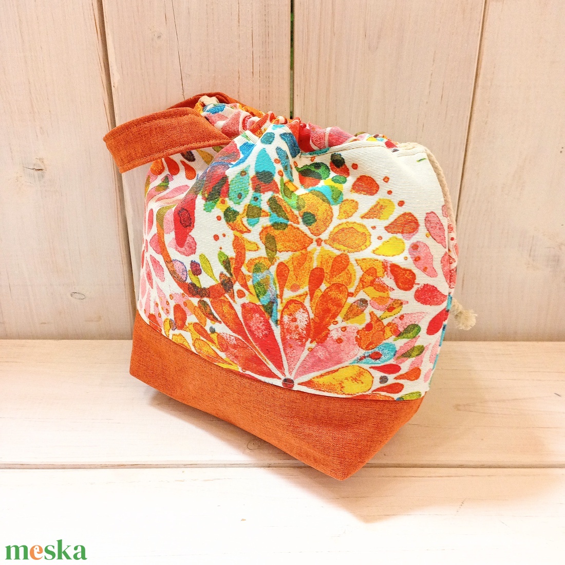 Project bag - Akvarell virágos  - táska & tok - bevásárlás & shopper táska - shopper, textiltáska, szatyor - Meska.hu