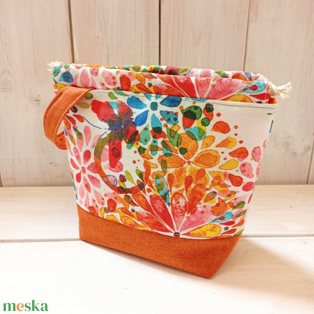 Project bag - Akvarell virágos  - táska & tok - bevásárlás & shopper táska - shopper, textiltáska, szatyor - Meska.hu