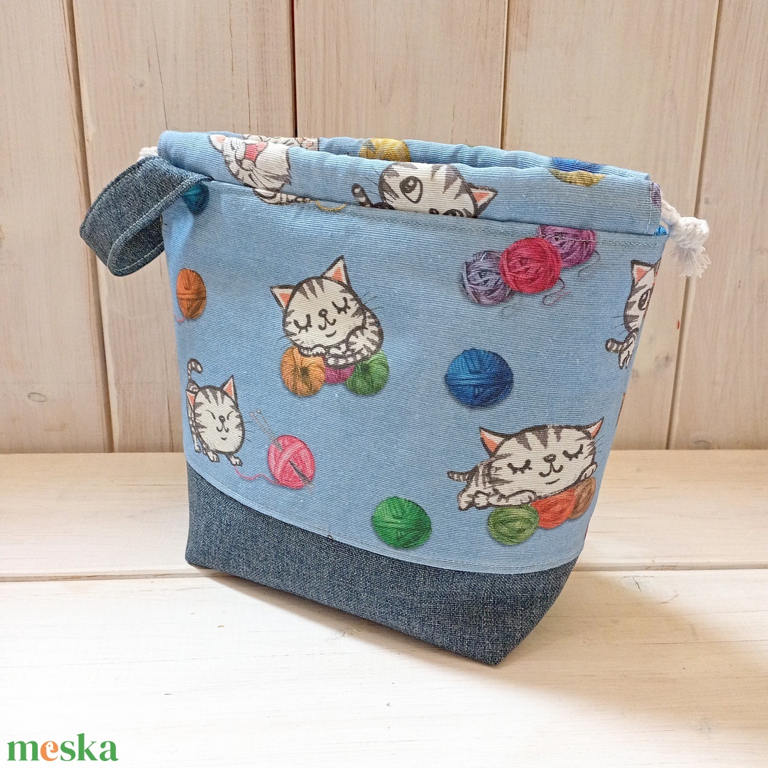 Project bag - Cicák gombolyaggal - táska & tok - bevásárlás & shopper táska - shopper, textiltáska, szatyor - Meska.hu Project bag - Cicák gombolyaggal - táska & tok - bevásárlás & shopper táska - shopper, textiltáska, szatyor - Meska.hu