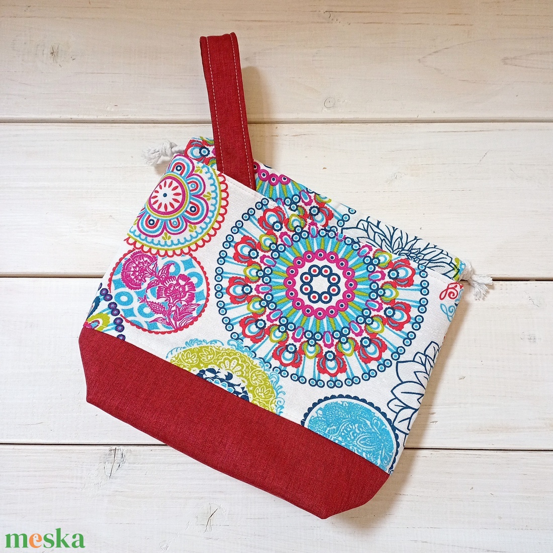 Project bag - Piros, színes mandalás - táska & tok - bevásárlás & shopper táska - shopper, textiltáska, szatyor - Meska.hu Project bag - Piros, színes mandalás - táska & tok - bevásárlás & shopper táska - shopper, textiltáska, szatyor - Meska.hu