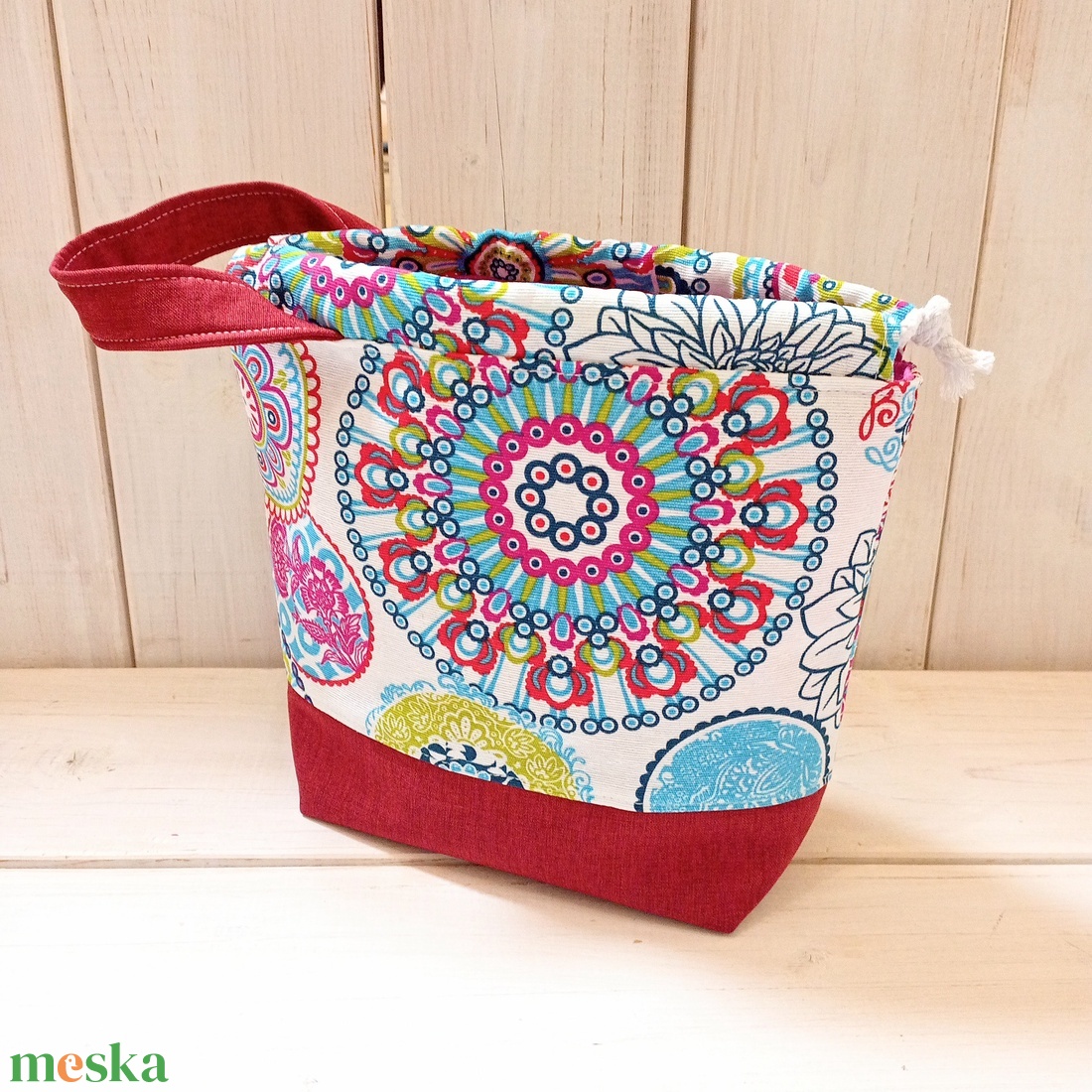 Project bag - Piros, színes mandalás - táska & tok - bevásárlás & shopper táska - shopper, textiltáska, szatyor - Meska.hu Project bag - Piros, színes mandalás - táska & tok - bevásárlás & shopper táska - shopper, textiltáska, szatyor - Meska.hu