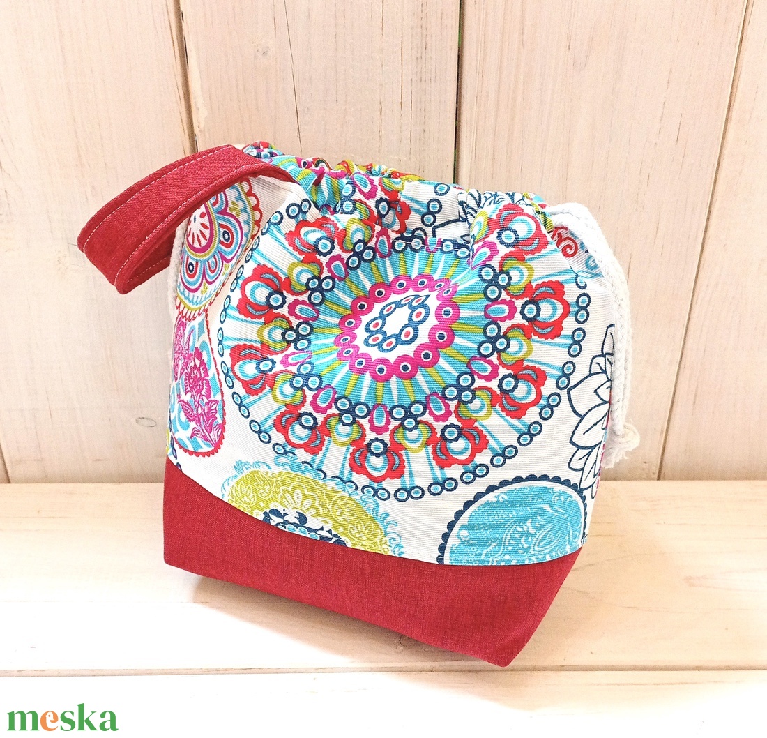 Project bag - Piros, színes mandalás - táska & tok - bevásárlás & shopper táska - shopper, textiltáska, szatyor - Meska.hu Project bag - Piros, színes mandalás - táska & tok - bevásárlás & shopper táska - shopper, textiltáska, szatyor - Meska.hu