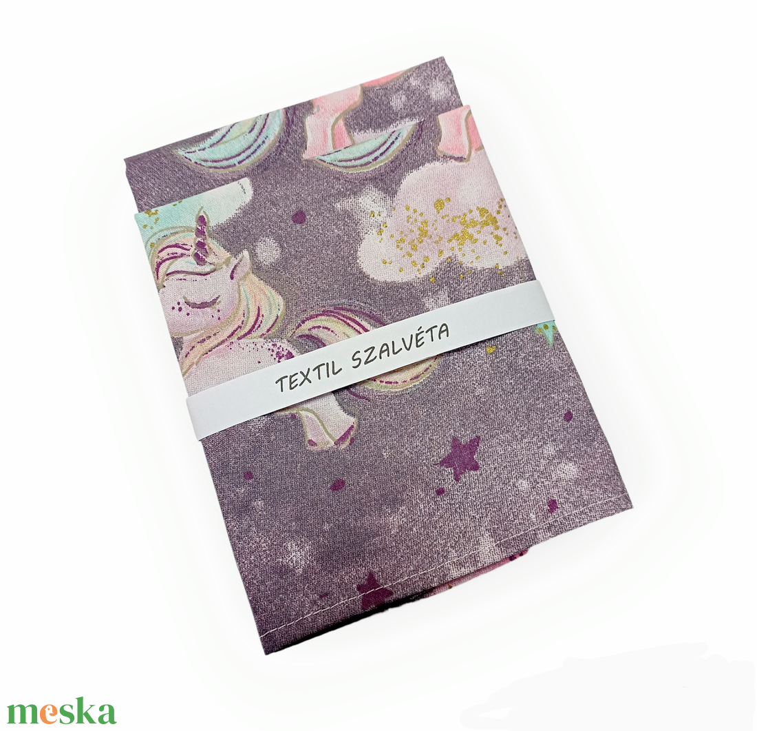 Textil szalvéta 2db, unikornisos - otthon & életmód - konyhafelszerelés, tálalás - konyhai textil - szalvéta - Meska.hu
