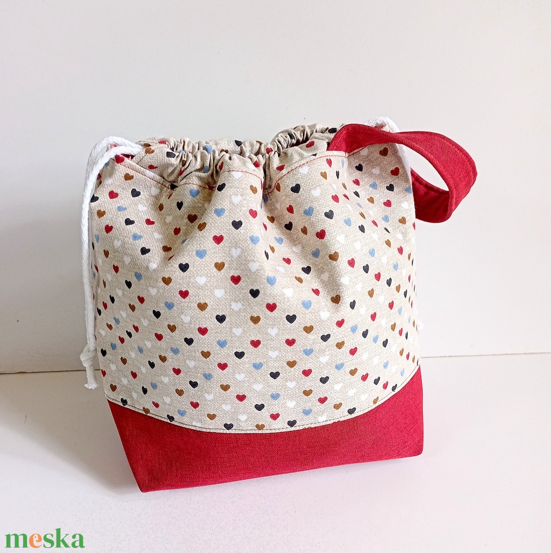 Project bag - Apró szivecskés - táska & tok - bevásárlás & shopper táska - shopper, textiltáska, szatyor - Meska.hu Project bag - Apró szivecskés - táska & tok - bevásárlás & shopper táska - shopper, textiltáska, szatyor - Meska.hu