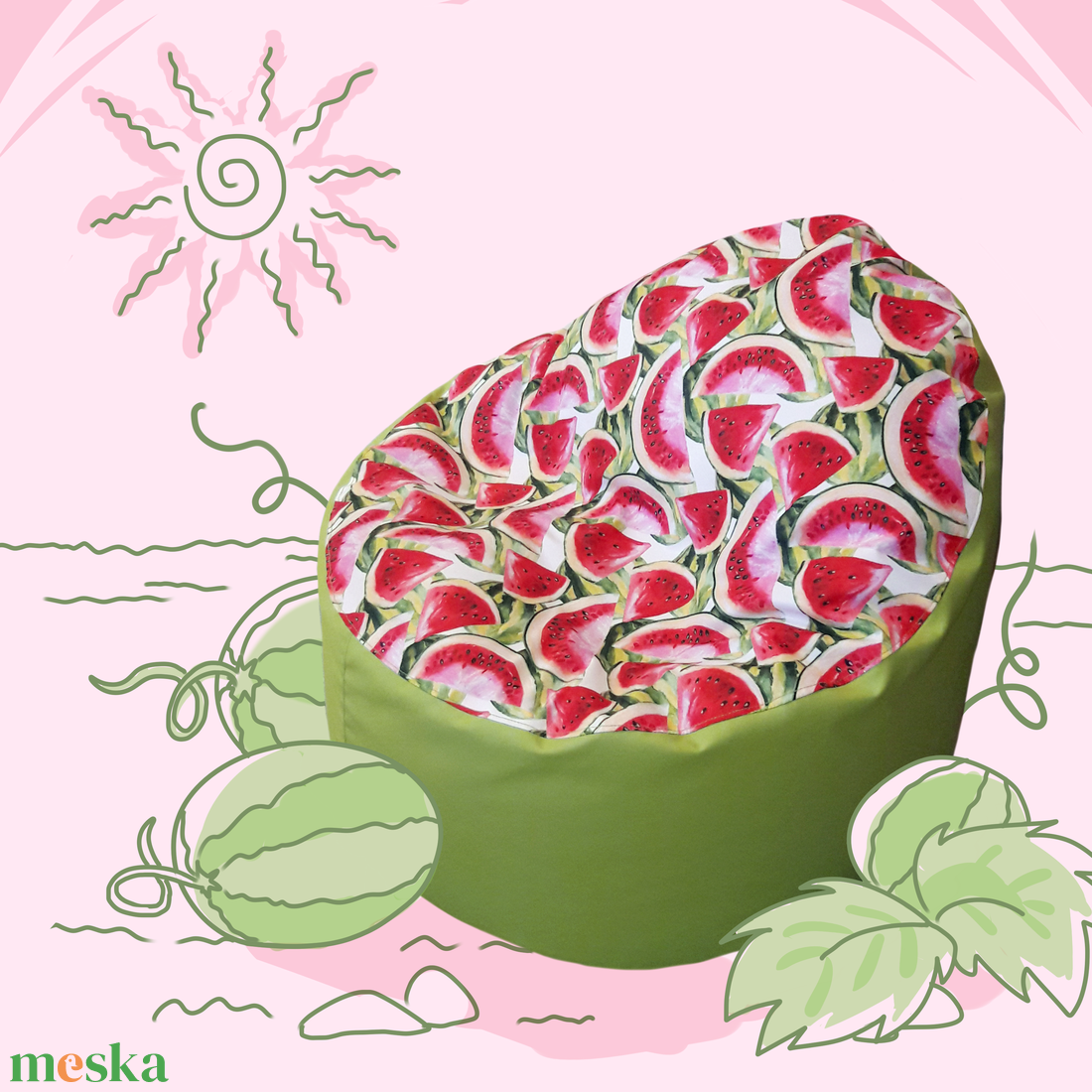 Babzsákfotel gyerekeknek kagyló Dinnyés, vízlepergetős textilből - otthon & életmód - bútor - babzsák - Meska.hu