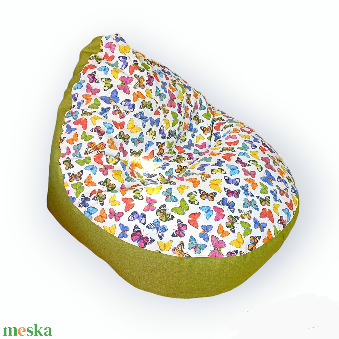LUX babzsák mini méretben, zöld, színes pillangós - otthon & életmód - bútor - babzsákfotel - Meska.hu LUX babzsák mini méretben, zöld, színes pillangós - otthon & életmód - bútor - babzsákfotel - Meska.hu