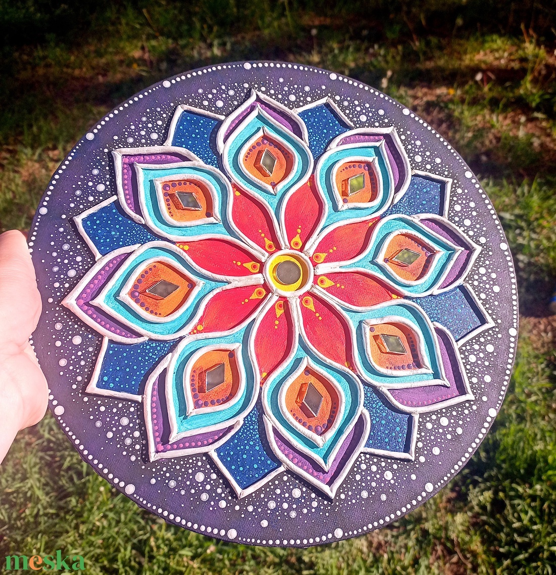 Mandala kép Galaxis, tükörmozaikkal - otthon & életmód - dekoráció - spiritualitás - mandala - Meska.hu